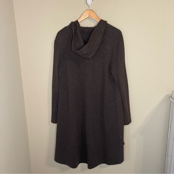 Bryn Walker Morgen Open Front Longline Hoodie Cardigan in Brown S - Picture 12 of 12